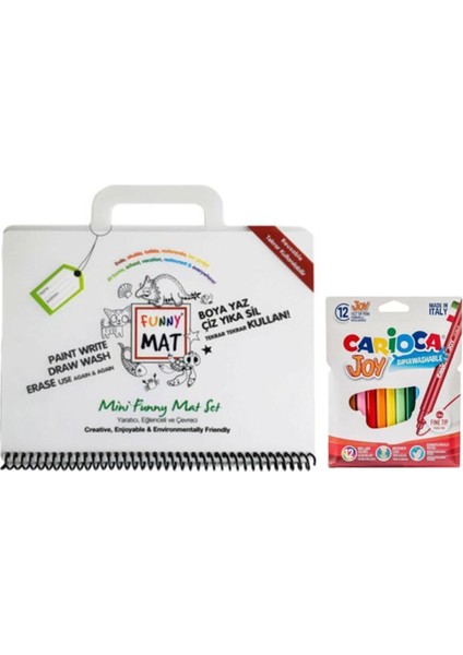 Luxury Barker Akademi Çocuk Funny Mat Mini Set - Carioca Joy Keçeli Boya 12'li 1 Adet