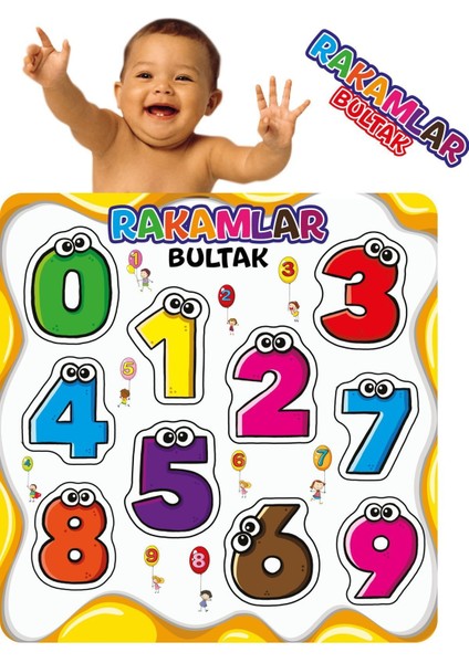 Luxury Eğitici Bul-Tak Puzzle Çocuk Bebek Zeka Geliştirici Oyuncak Rakamlar 1 Adet