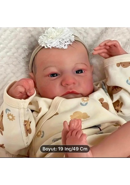 Luxury 49 cm Reborn Silikon El Yapımı Vinil Gerçekçi Bebek 1 Adet