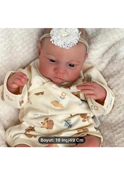 Luxury 49 cm Reborn Silikon El Yapımı Vinil Gerçekçi Bebek 1 Adet