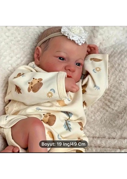 Luxury 49 cm Reborn Silikon El Yapımı Vinil Gerçekçi Bebek 1 Adet