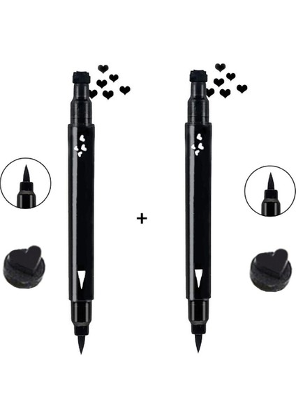 Luxury Kalp Desenli Çift Taraflı Eyeliner Iki Adet X2 1 Adet