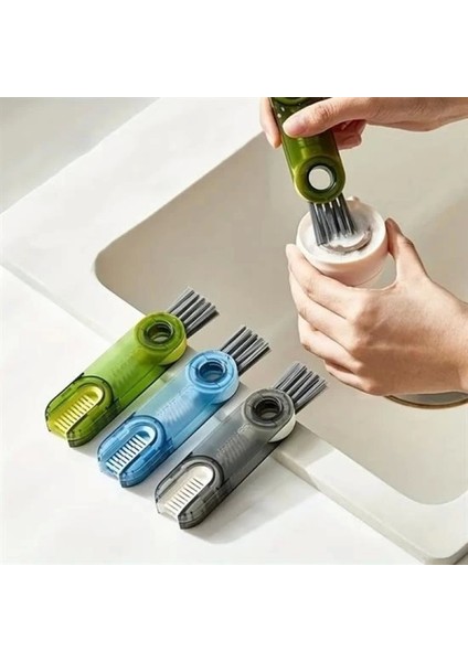 3 Fonksiyonlu Pratik Şişe Temizleme Fırçası Mutfak Banyo Araç İçin Çok Amaçlı Fırça