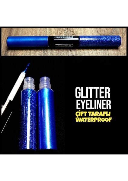 Luxury Glitter Simli Eyeliner Çift Taraflı Waterproof Hediyeli 1 Adet