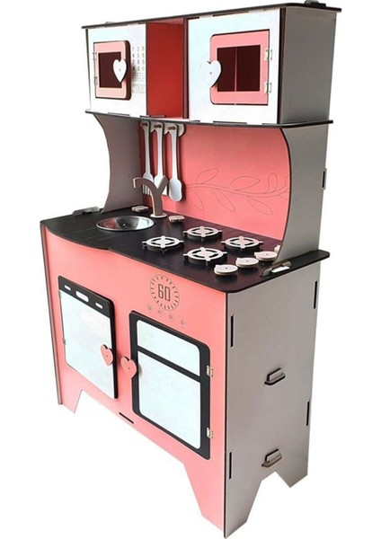 Luxury Pembe Ahşap Büyük Mutfak Seti 1 Adet