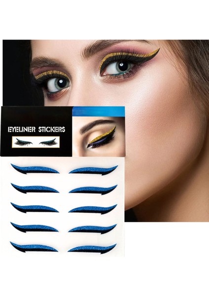 Luxury Kendinden Yapışkanlı Sticker Glitter Eyeliner 5 Çift 1 Adet