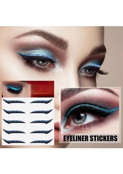 Luxury Kendinden Yapışkanlı Sticker Glitter Eyeliner 5 Çift 1 Adet