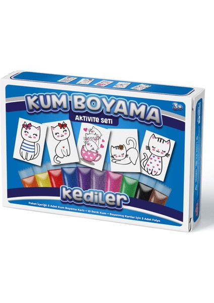 Luxury Sevimli Kediler | Kum Boyama Aktivite Seti 5'li Paket 1 Adet