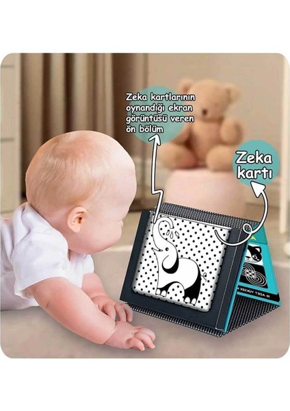 Luxury Tummy Time Aynalı Zeka Kartları Neşeli Dostlar Hayvanlar Bultak Set 1 Adet