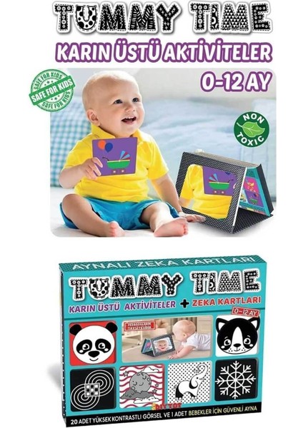 Luxury Tummy Time Aynalı Zeka Kartları Neşeli Dostlar Hayvanlar Bultak Set 1 Adet