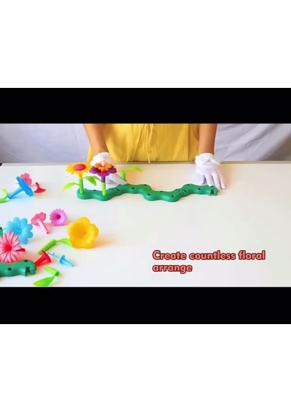 Luxury 52 Parça Bahçe Çiçek Yapım Seti Yapı Blokları Yapboz Bul Tak Puzzle Eğitici Oyuncak Çiçek Bahçesi 1 Adet
