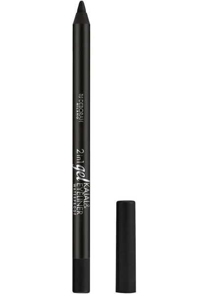 Luxury 2in1 Gel Kajal Yoğun Kalıcı Akmayan Suya Dayanıklı Kalem Jel Eyeliner No: 01 Siyah 1 Adet