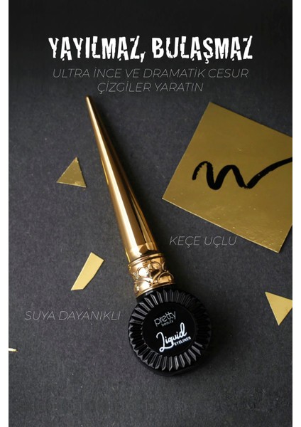 Luxury Liquid Eyeliner, Black Eyeliner (Mat Siyah), Suya Dayanıklı Siyah Eyeliner 1 Adet fiyatları