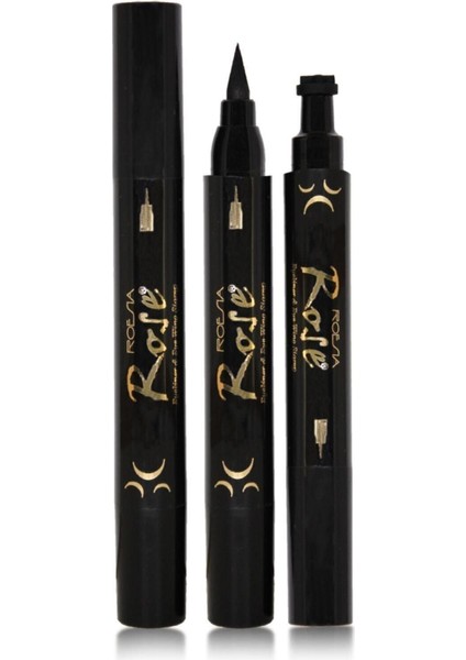 Luxury Siyah Çift Uçlu Ay Desenli Kalem Eyeliner 1 Adet