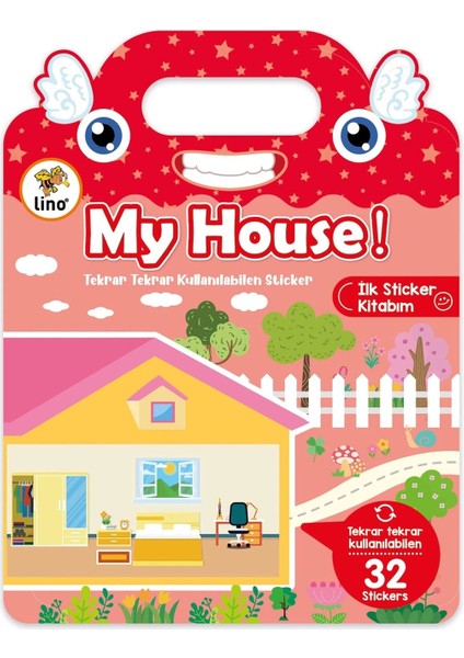 Luxury Lino Tekrar Tekrar Kullanılabilen Ilk Sticker Kitabım My House 1 Adet