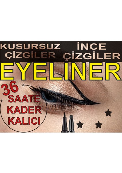 Luxury Kadın Kozmetik Eyeliner Çift Taraflı Düz ve Damgalı Eyeliner Suye Dayanıklık 36 Saat Kalıcı 1 Adet fiyatları