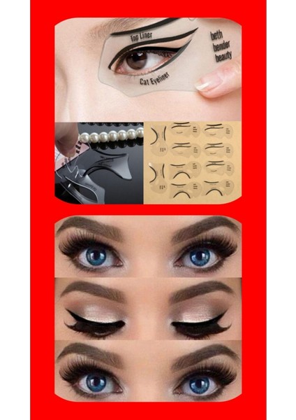 Luxury Kolay Eyeliner Cat Eye Makeup Smokey Eyes Makyajı Şablon Kart Kalıp Stencil Sağ Sol 10 Parça Set 1 Adet
