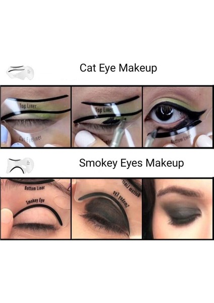 Luxury Kolay Eyeliner Cat Eye Makeup Smokey Eyes Makyajı Şablon Kart Kalıp Stencil Sağ Sol 10 Parça Set 1 Adet