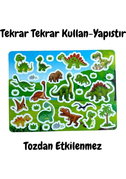 Luxury Tekrar Tekrar Kullanılabilen Stıcker Dınosaur World LS-303 1 Adet