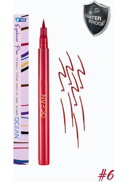 Luxury Kırmızı Eyeliner, Likit Kalem Eyeliner, Suya Dayanıklı, Yoğun Pigmentli 1 Adet