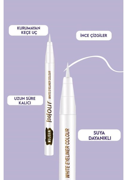 Luxury Ponponlu Beyaz Kalem Eyeliner 1 Adet