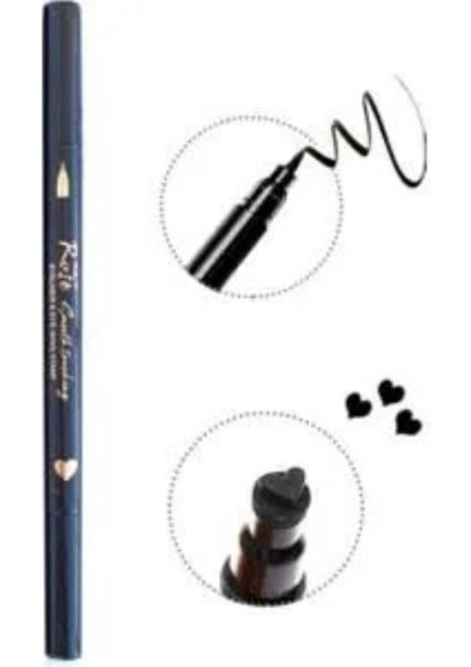 Luxury Kalp Baskılı Eyeliner,baskılı Eyeliner,çift Taraflı Eyeliner..siyah 1 Adet
