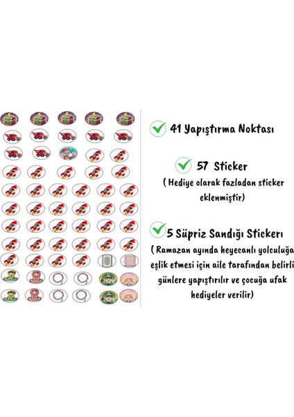 Luxury Manevi Uzay Yolculuğu - Üç Aylar Sticker Seti - Ramazan Çizelgesi - Oruç Çizelgesi - Oruç Takibi 1 Adet modelleri