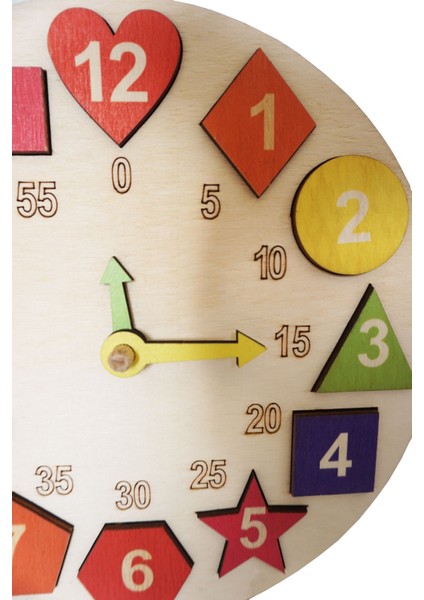 Luxury Ahşap Saat, Geometrik Renkli Şekiller, Bul Tak Puzzle 1 Adet fiyatları