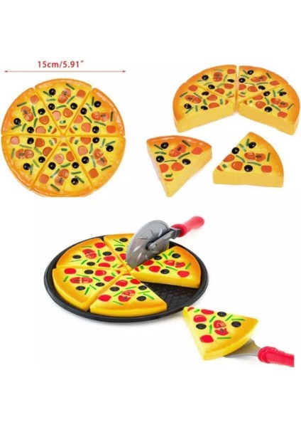 Luxury 24 Parça Kesilebilir Meyve Sebze + 16 Parça Aksesuarlı Tepsili Pizza Seti + Hamburger Seti Oyun Seti 1 Adet