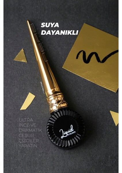 Luxury Pro Suya Dayanıklı Siyah Eyeliner, Liquid Eyeliner (Siyah), Waterproof Eyeliner 1 Adet