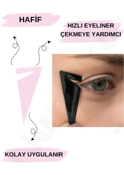 Luxury Siyah Kalem Eyeliner - Eyeliner Çekme Aparatlı - Eyeliner Çekme Aparatı Dahil 1 Adet