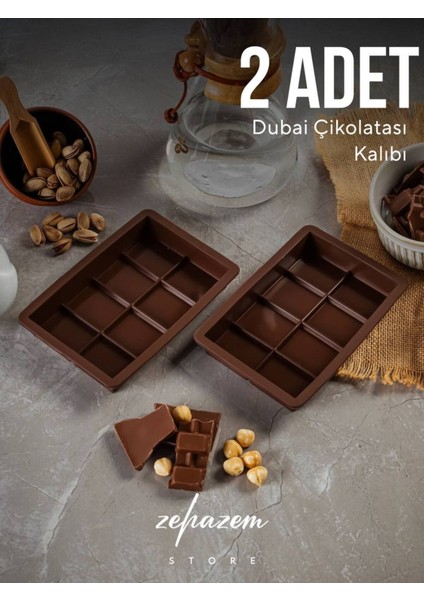 Luxury 2 Adet Dubai Çikolatası Kalıbı | Küçük Boy, Silikon, Bpa Free, Antibakteriyel, Yerli 1 Adet