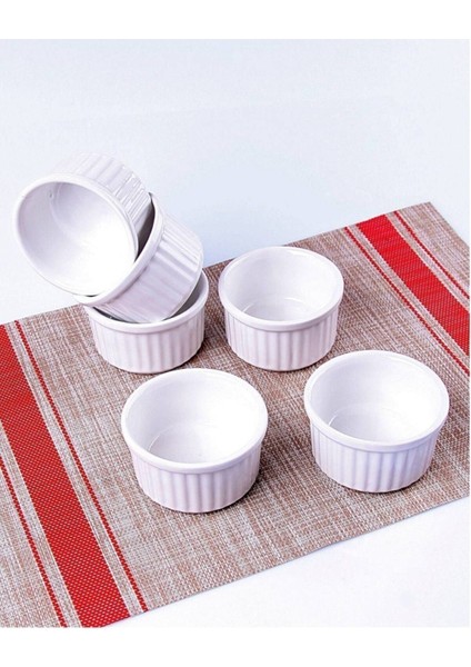 Luxury 9 cm Porselen Sufle Takımı 6’lı Set - Çok Amaçlı, Dayanıklı, Şık Sufle & Çerezlik & Kahvaltılık 1 Adet