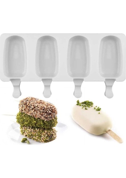 Luxury Magnum Kalıbı Büyük Boy 50 Adet Dondurma Çubuk Hediyeli 1 Adet