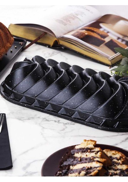 Luxury Rüzgar Gülü Baton Döküm Kek Kalıbı Siyah 1 Adet