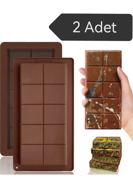 Luxury 2 Adet Dubai Çikolatası Kalıbı Silikon Çikolata Kalıbı 1 Adet