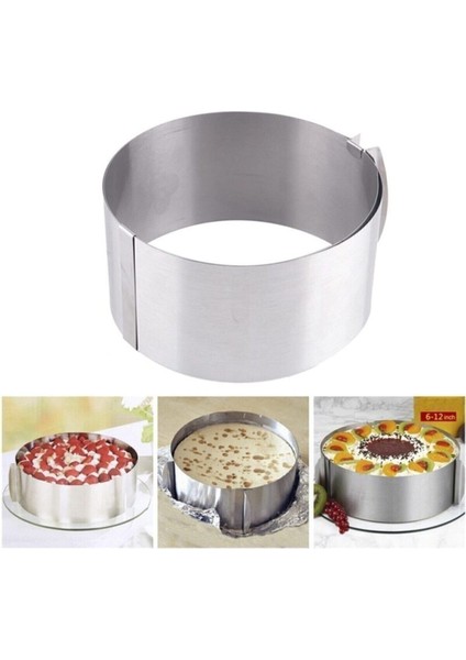 Luxury Pasta Malzemeleri Yuvarlak Ayarlanabilir Pasta Kek Pandispanya Kalıbı Ayarlı Çember 1 Adet
