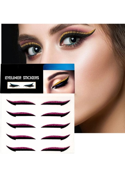 Luxury Kendinden Yapışkanlı Sticker Glitter Eyeliner 5 Çift 1 Adet