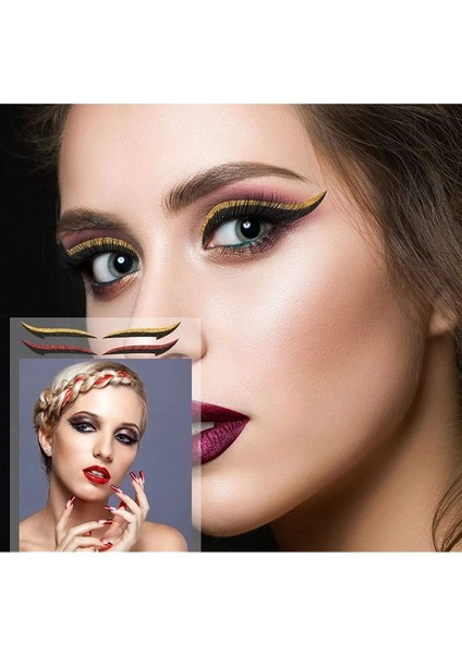 Luxury Kendinden Yapışkanlı Sticker Glitter Eyeliner 5 Çift 1 Adet