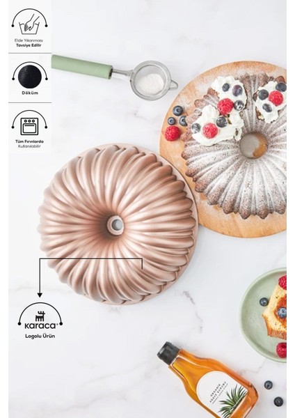 Luxury 1 Parça Cake Pro Dilimli Rosegold Döküm Kek Kalıbı Pembe Standart Döküm 1 Adet