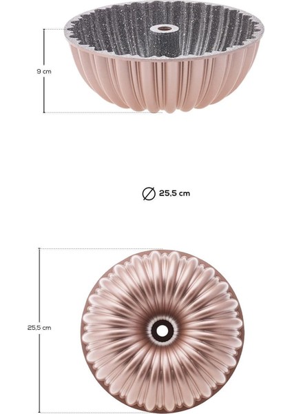 Luxury 1 Parça Cake Pro Dilimli Rosegold Döküm Kek Kalıbı Pembe Standart Döküm 1 Adet
