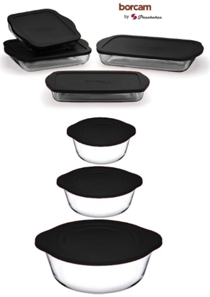 Luxury Borcam Siyah Kapaklı 7 Parça Çeyiz Seti (59001-59123-59133-59006-59864-59854-59024) 1 Adet