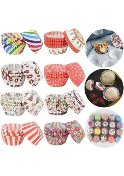 Luxury 200 Adet Muffin Cupcake Kağıdı, Renkli Kağıt Muffin Kek Kalıbı 1 Adet