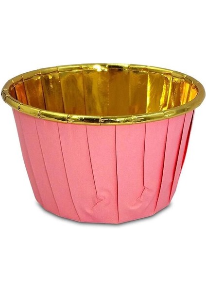 Luxury Muffin Kek Kapsülü Pembe-Altın 25LI x 60 Paket (Koli) - K24 1 Adet