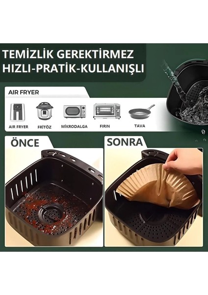Luxury Airfryer Fritöz Pişirme Kağıdı - Airfryer Liners Hava Fritözü-Xiaomi-Philips Yağsız Tefal-Kumtel-Mı 1 Adet