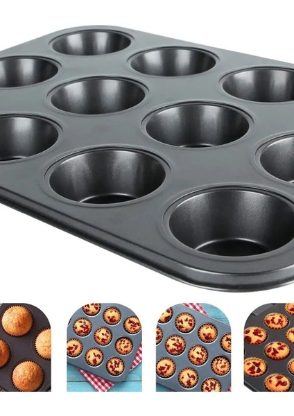 Luxury Kek Browni Kek Kabı Yanmaz Yapışmaz 12'li Muffin Kalıbı Cupcake Kapsülü Fırın Mini 1 Adet