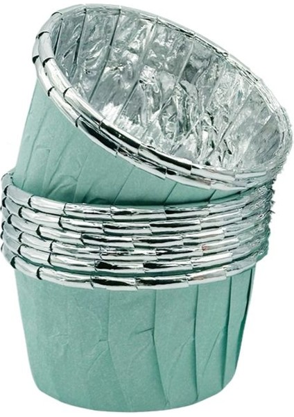 Luxury Mint Turkuaz Silver Puantiyeli Muffin Kek Kapsülü 50LI - V 1 Adet fiyatları