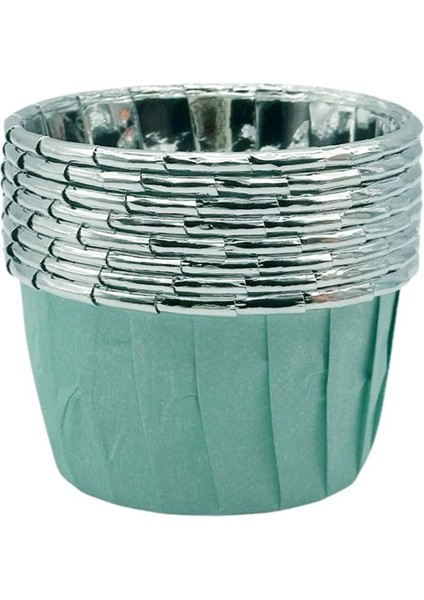 Luxury Mint Turkuaz Silver Puantiyeli Muffin Kek Kapsülü 50LI - V 1 Adet fırsatları