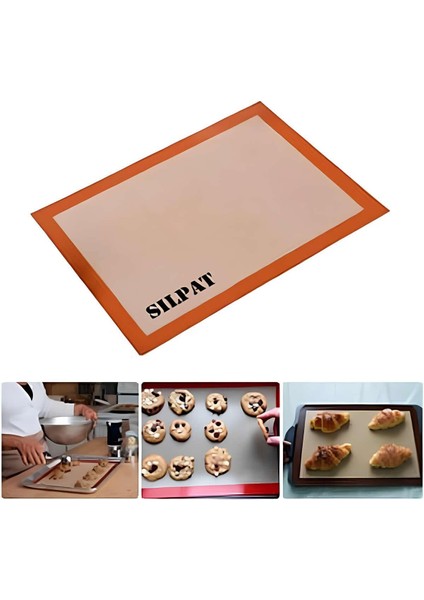 Luxury Fırınlanabilir Kendinden Yağlı Silikon Pişirme Matı | Yıkanabilir Fırın Matı 30 x 40 cm 1 Adet