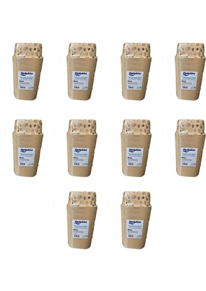 Luxury Muffin Kare Kağıt Kraft Desenli Sarı Kek Kalıbı Kapsülü Kabı - 50 Adetlik 10 Paket 1 Adet